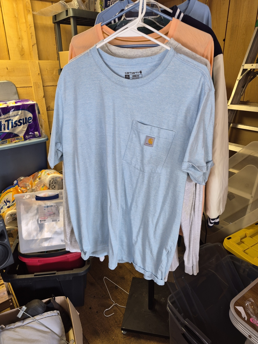 Carhartt Light Blue Short-Sleeve Pocket Tee Bin 51
